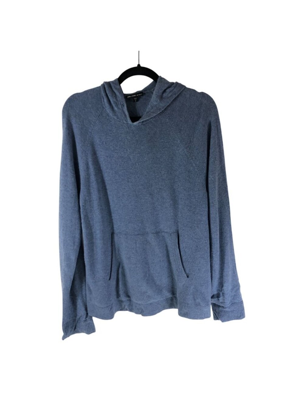 James Perse Womens Hooded Blue Pullover Sweater Size 2/US M 100% Cashmere